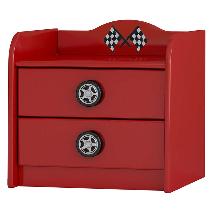 F1 Kids Bedside Table with 2 Drawers