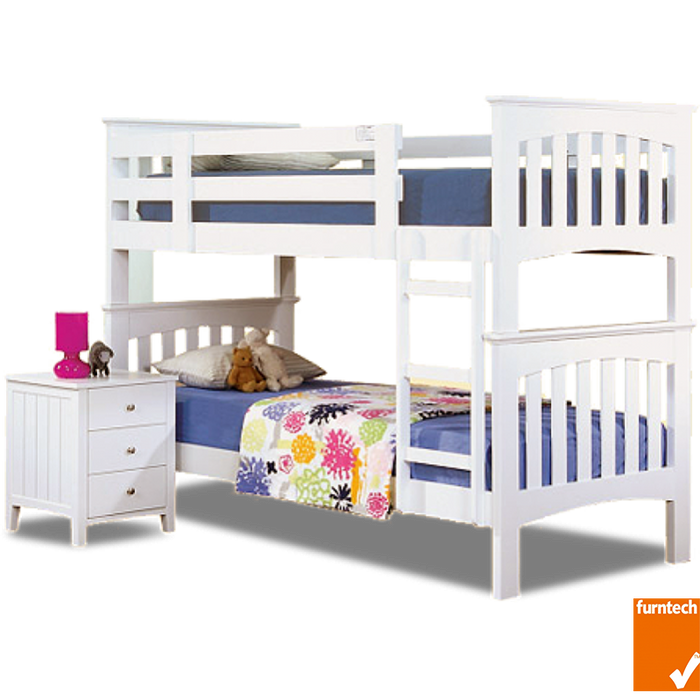 Nova King Single Bunk Bed - White