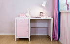 Elly Pink Desk with 1 Drawer and 1 Door