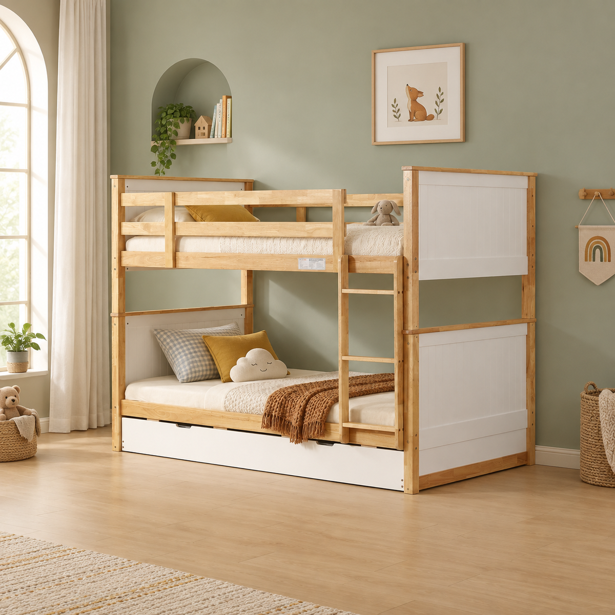 Midson King Single Bunk Bed with Trundle