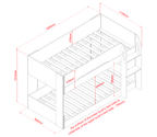 Bowral Single Low Bunk Bed - White & Light Wood