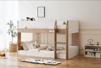 Bowral Single Low Bunk Bed - White & Light Wood