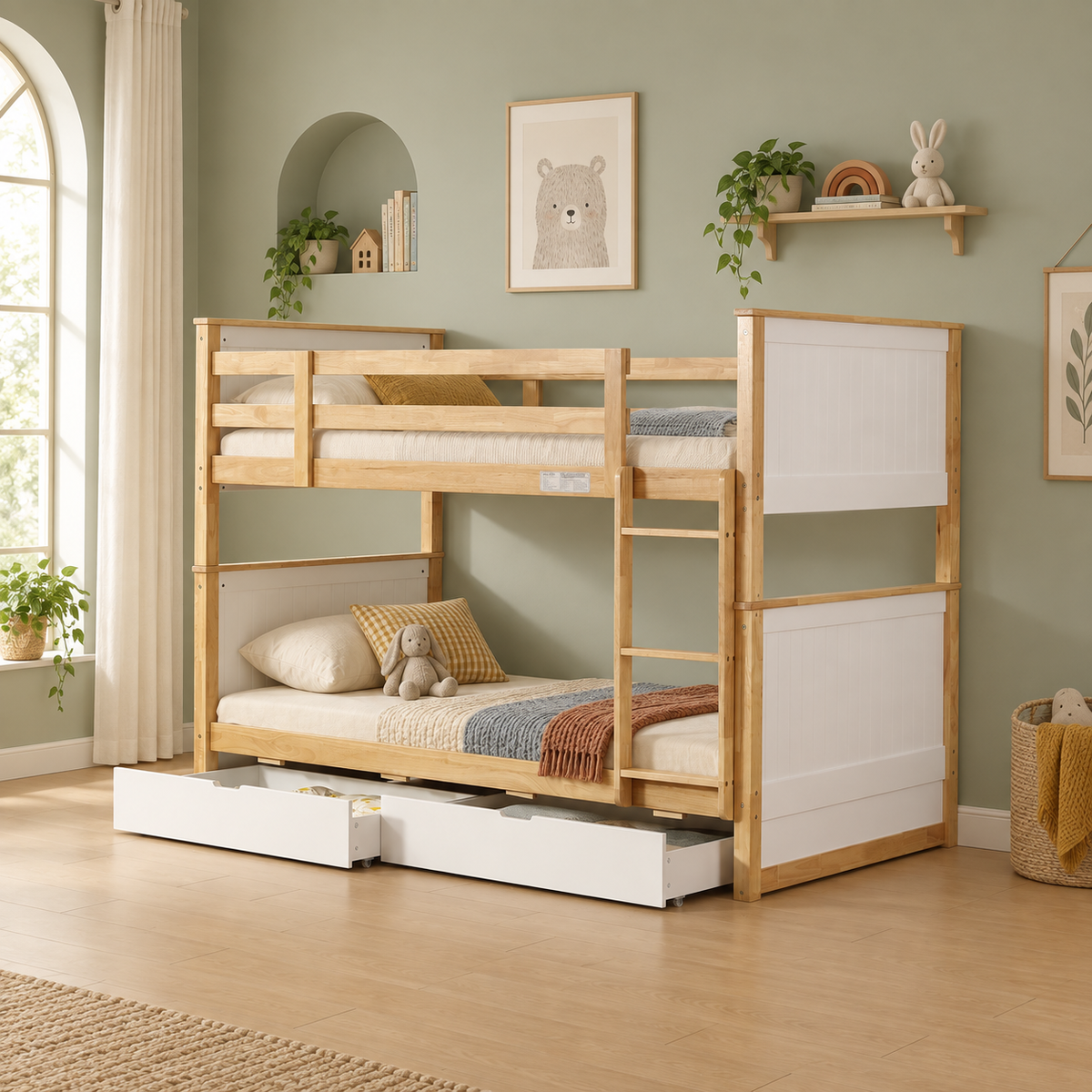 Midson King Single Bunk Bed with Drawers