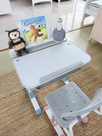 Big Paw Height Adjustable Kids Ergonomic Study Desk & Chair Set - Blue/Pink