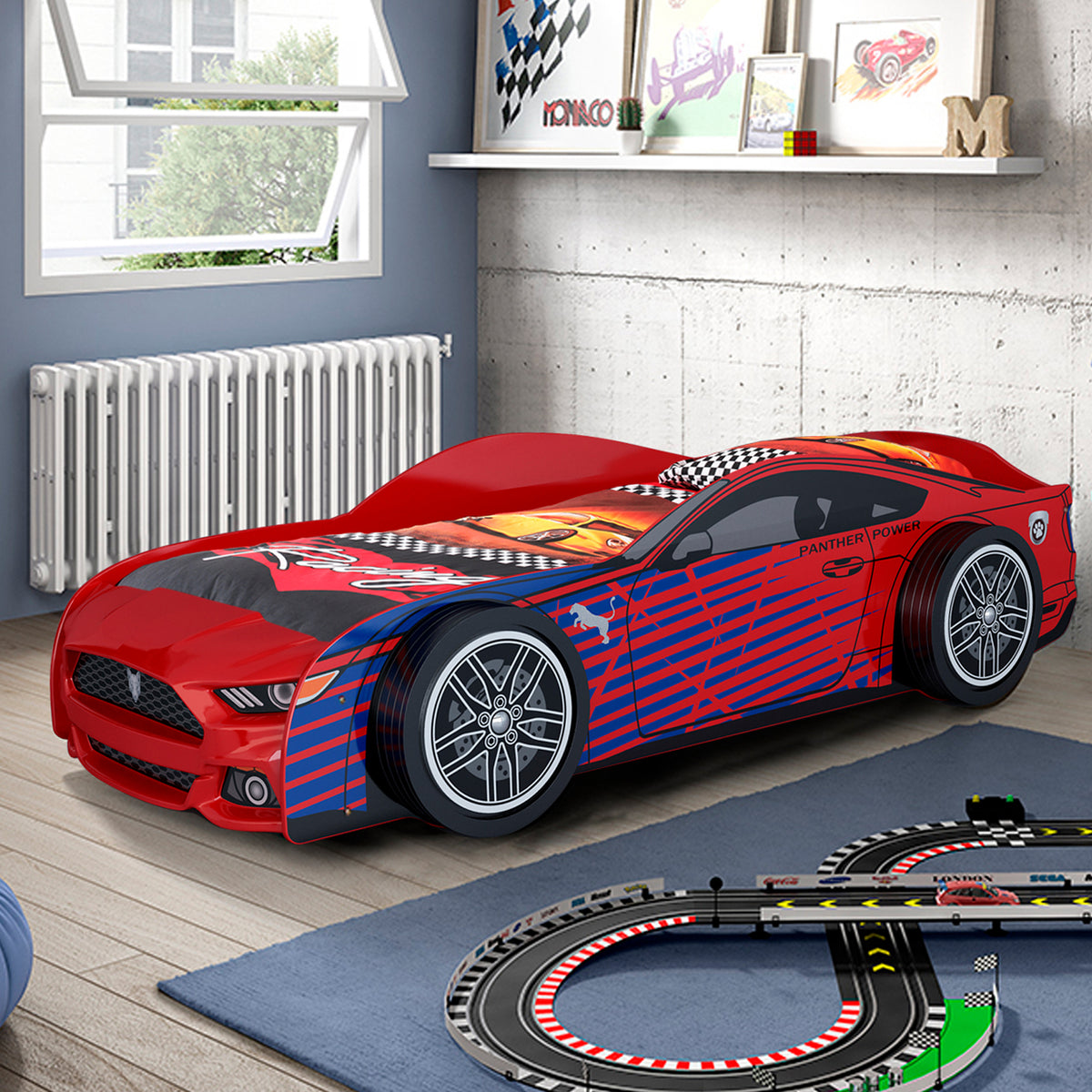 Panther Power Car Bed - Red
