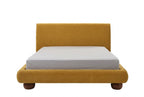 Noa Queen Upholstered Bed - Mustard Yellow