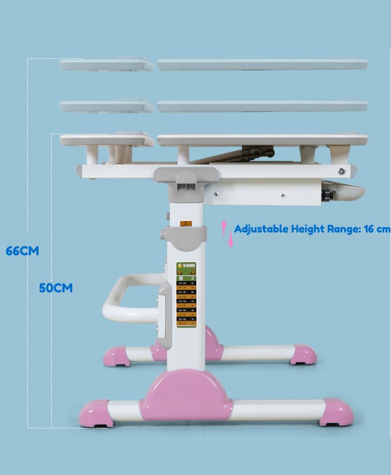 Big Paw Height Adjustable Kids Ergonomic Study Desk & Chair Set - Blue/Pink