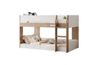 Bowral Single Low Bunk Bed - White & Light Wood