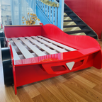 Racer King Single Car Bed - Red
