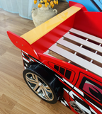 Racer King Single Car Bed - Red
