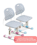 Big Paw Height Adjustable Kids Ergonomic Study Desk & Chair Set - Blue/Pink