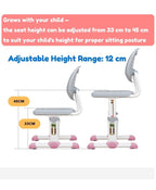 Big Paw Height Adjustable Kids Ergonomic Study Desk & Chair Set - Blue/Pink