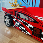 Racer King Single Car Bed - Red
