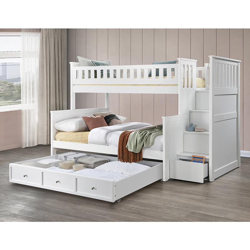 Hestia Bunk Bed with Stairs - Single over Double