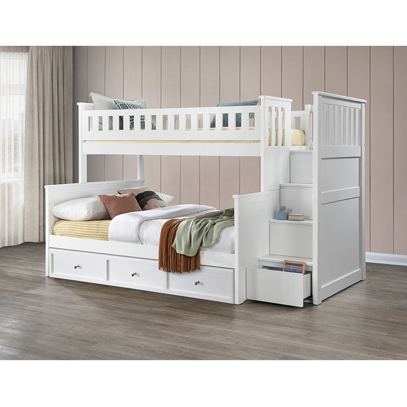 Hestia Bunk Bed with Stairs - Single over Double