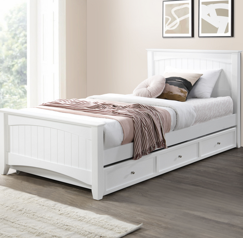Andee King Single Bed - White