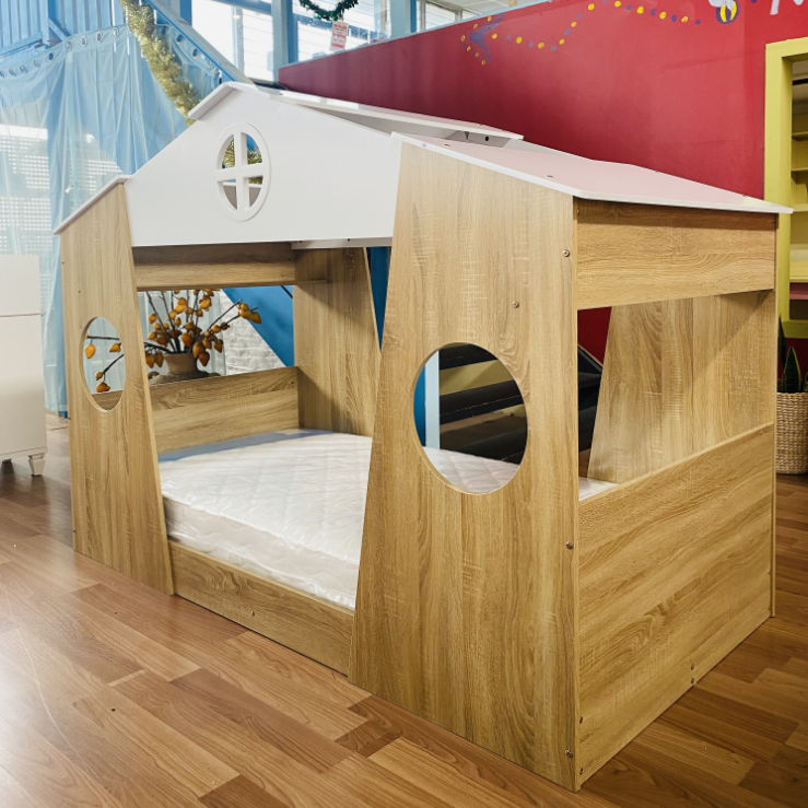 Tree House Single Bed - Oak & White