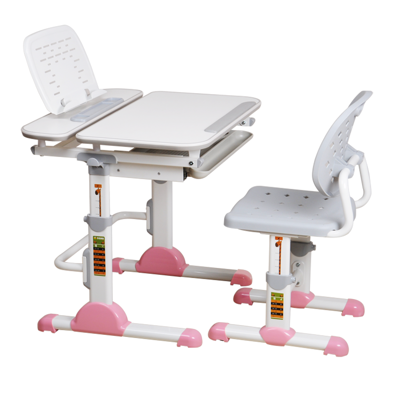 Big Paw Height Adjustable Kids Ergonomic Study Desk & Chair Set - Blue/Pink