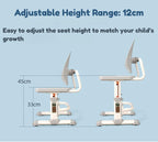 Jojo Height Adjustable Kids Ergonomic Study Desk & Chair Set - Grey/Oak