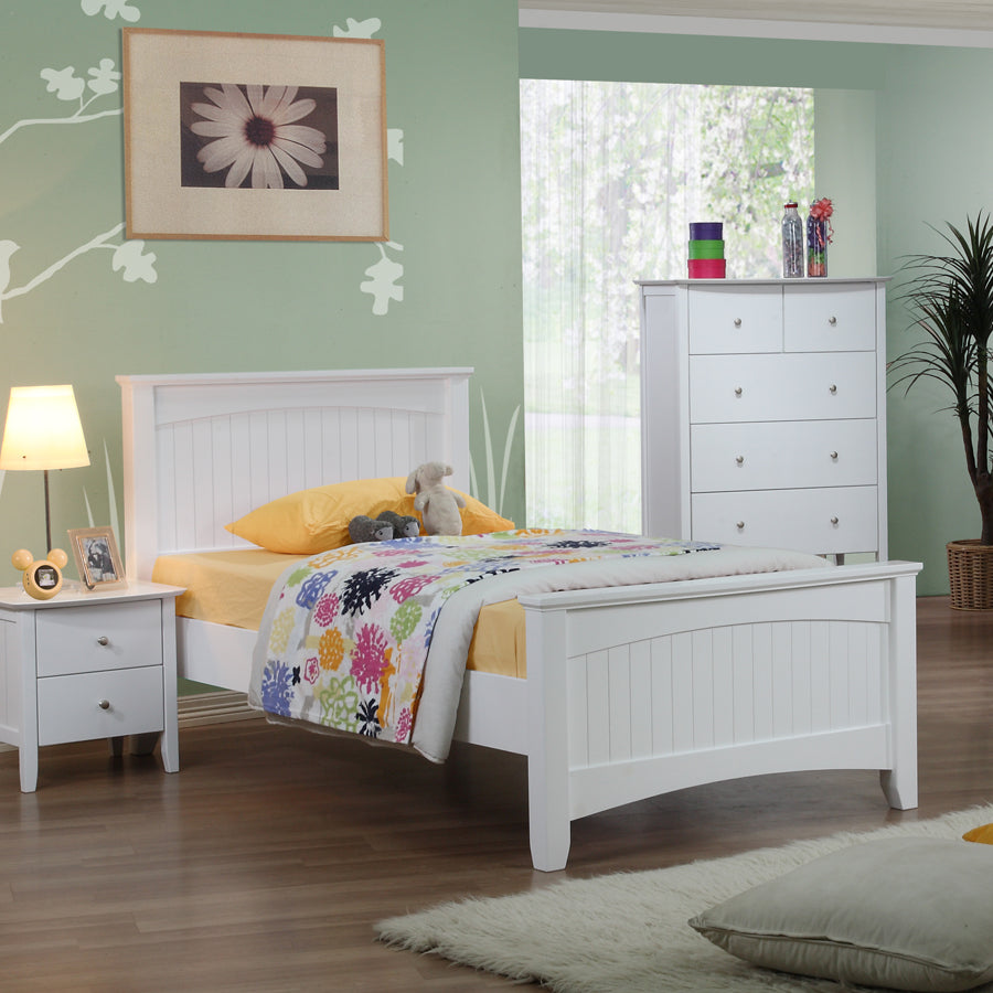 Andee King Single Bed - White