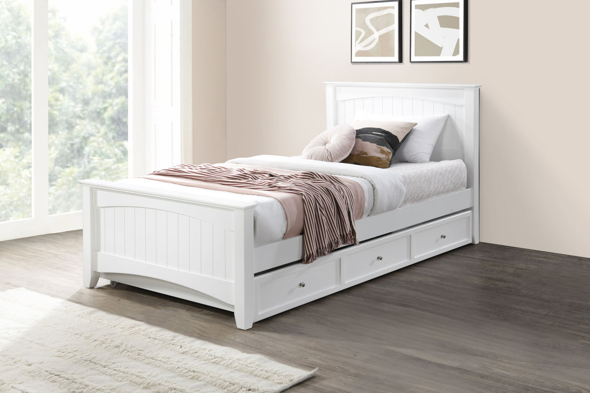 Andee King Single Bed - White