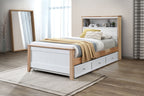 Jade King Single Bed with Storage Headboard