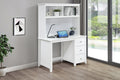 Hickory Desk with Hutch - White