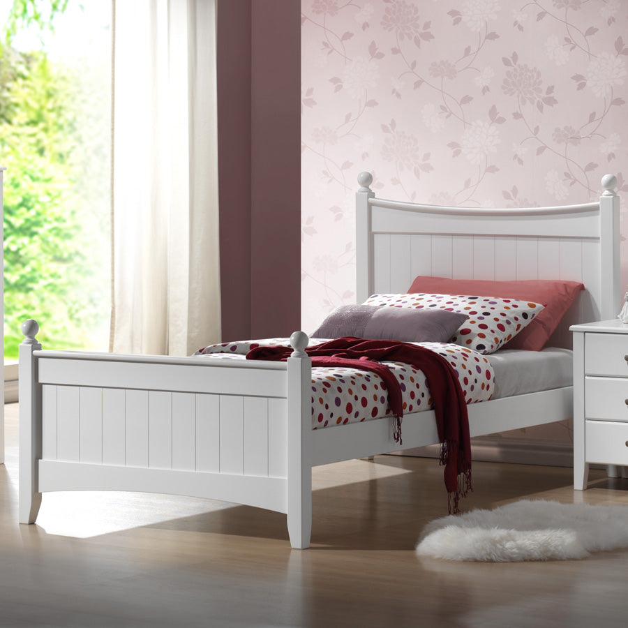 Chloe King Single Bed - White