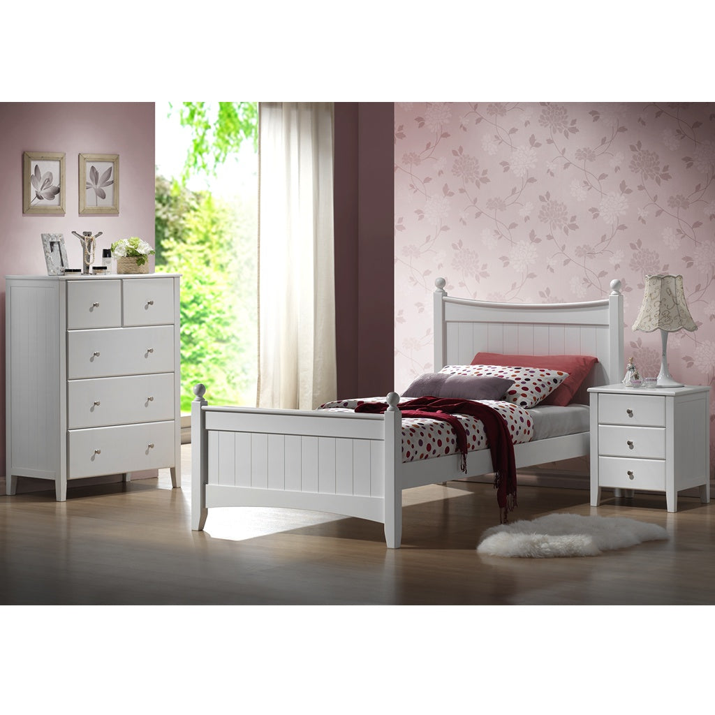 Chloe King Single Bed - White