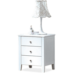 Chloe Bedside Table with 3 Drawers - White