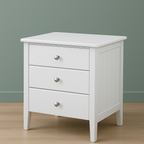 Chloe Bedside Table with 3 Drawers - White