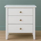 Chloe Bedside Table with 3 Drawers - White