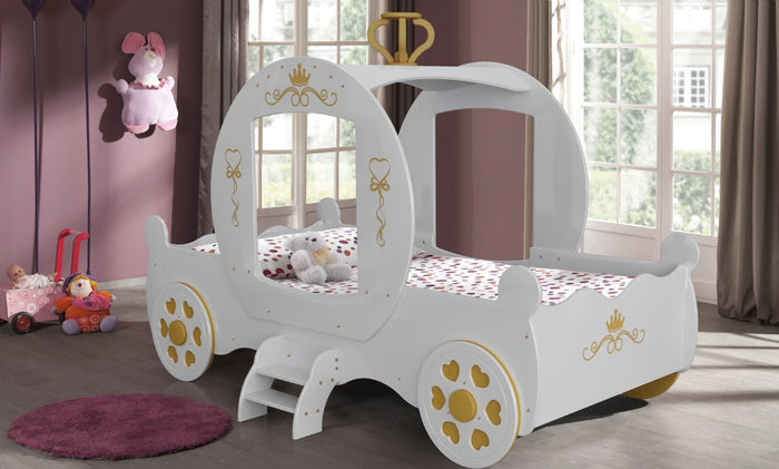 Cinderella Princess Carriage Bed - White