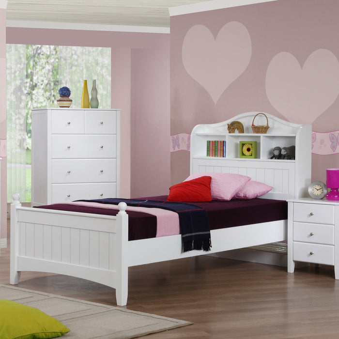 Cindy King Single Bed with Storage Headboard