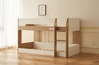 Bowral Single Low Bunk Bed - White & Light Wood