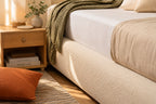 Eden King Single Boucle Bed - Ivory White