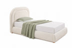 Eden King Single Boucle Bed - Ivory White