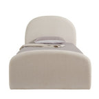 Eira King Single Boucle Bed with Trundle - Ivory White