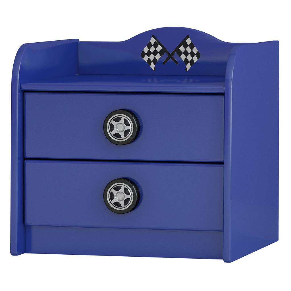 F1 Kids Bedside Table with 2 Drawers