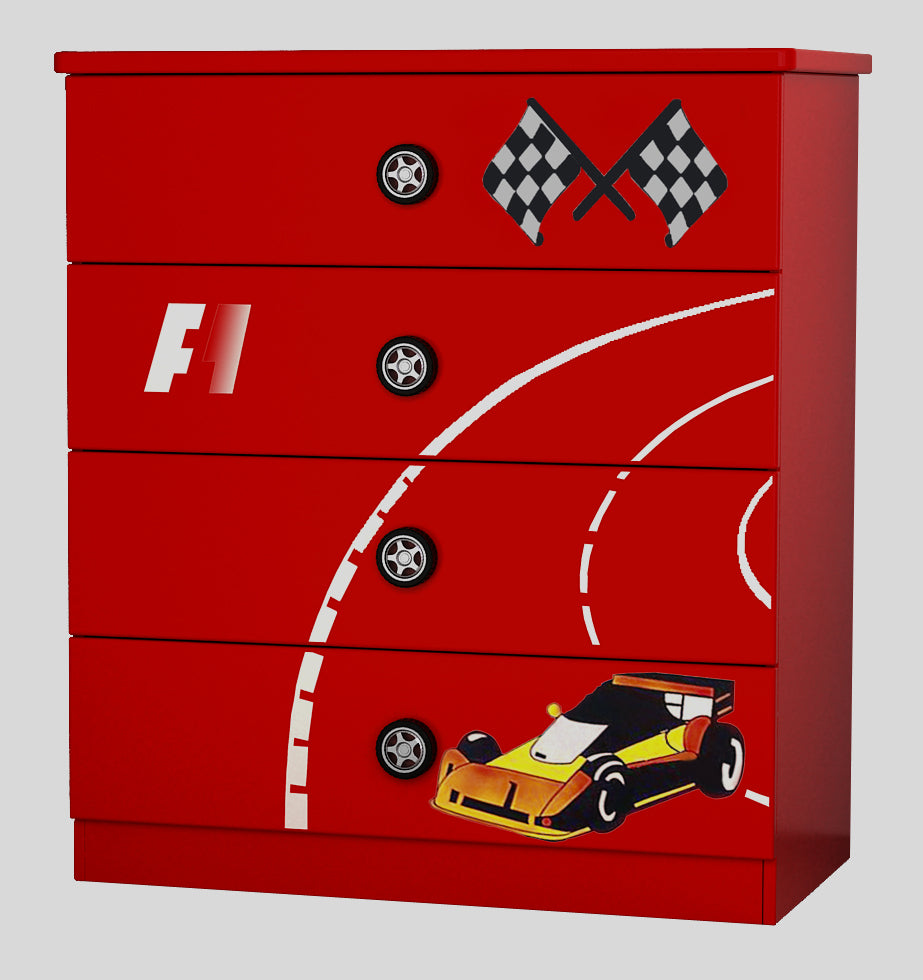 F1 Kids Chest of Drawers – 4 Drawers