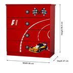 F1 Kids Chest of Drawers – 4 Drawers