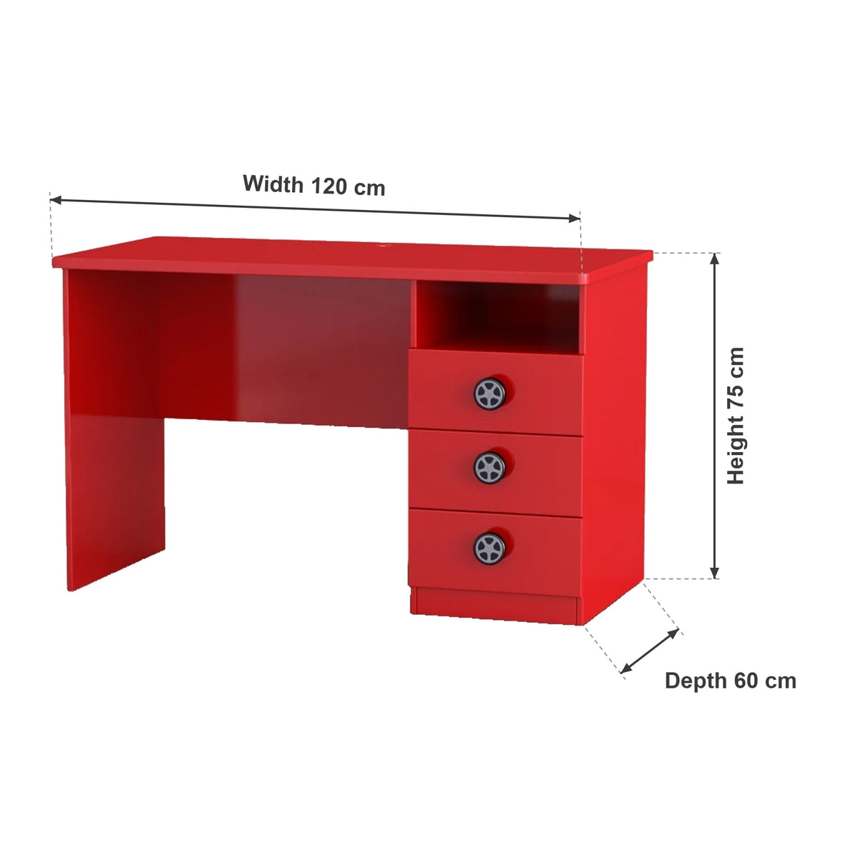 F1 Race Car Desk with 3 Drawers