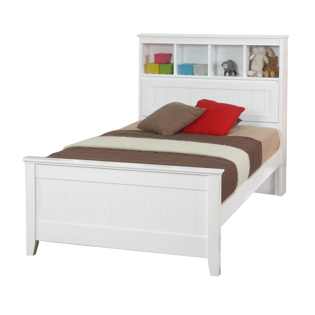 Jade King Single Bed with Storage Headboard