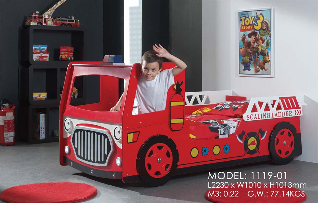 Modern Fire Engine Single Bed - Red