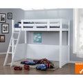 My Design King Single Loft Bed with Ladder - White
