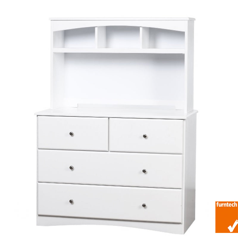 My Design Dressing Table with Hutch - White
