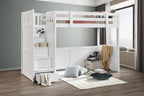 My Design King Single Loft Bed with Storage Stairs
