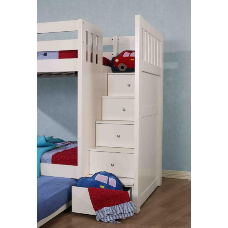 Neutron King Single Bunk Bed - White