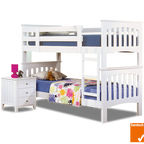 Nova King Single Bunk Bed - White