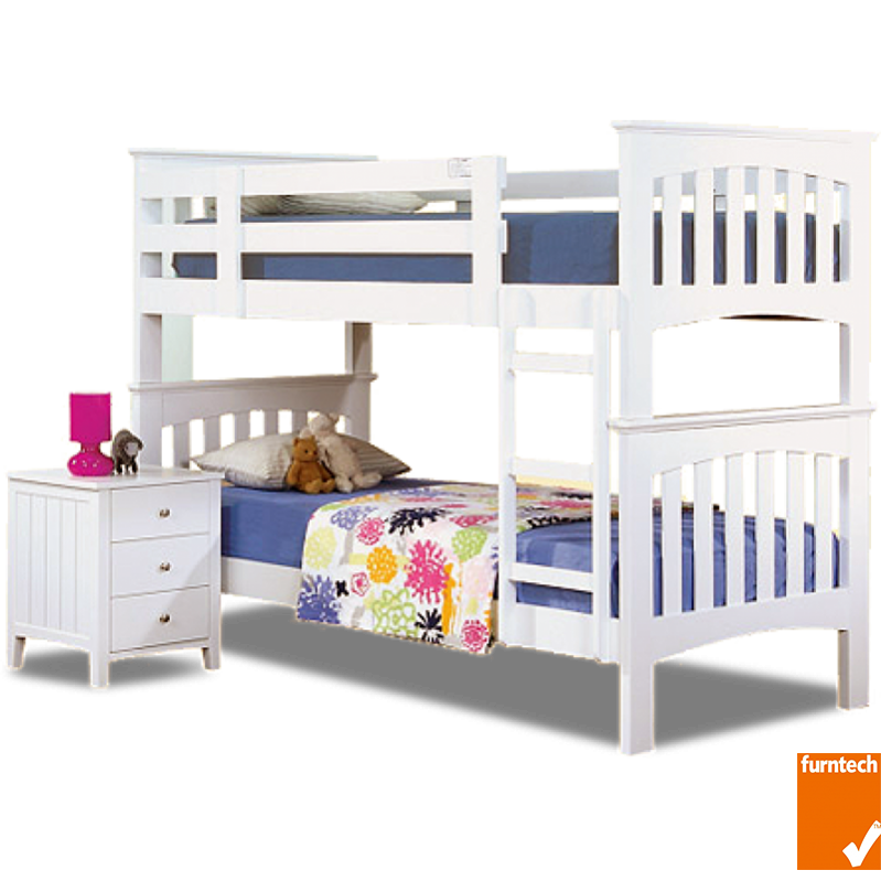 Nova King Single Bunk Bed - White